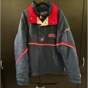 Starter New England Patriots NFL‎ Pullover Jacket Men's Size XL Navy Red
